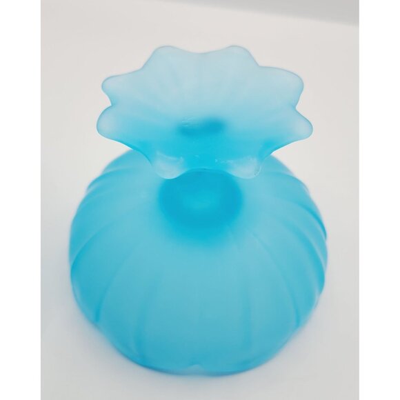 Westmoreland Lotus Blue Satin Mist Set of 2 Candle Holders Vintage Lovecore - Picture 9 of 12